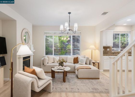 Chandelier, Interior, Living room, Recessed Lighting, Wood Texture Flooring