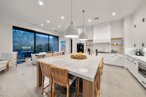 Dining room, Interior, Kitchen, Pendant Lights, Recessed Lighting, Stainless Steel Appliances