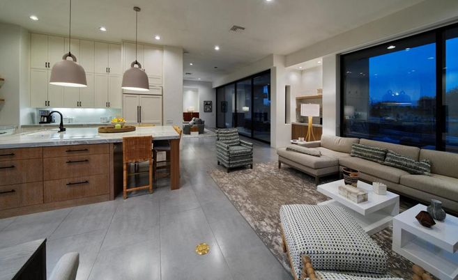 Interior, Kitchen, Living room, Pendant Lights, Recessed Lighting