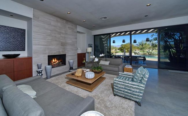 Fireplace, Interior, Living room, Recessed Lighting