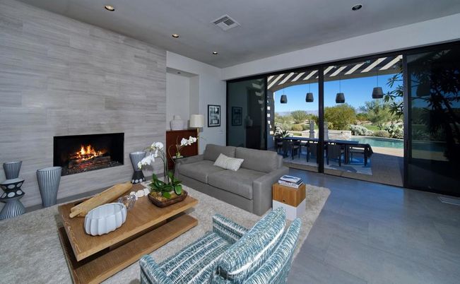 Fireplace, Interior, Living room, Recessed Lighting