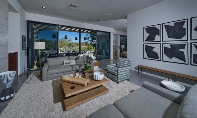 Interior, Living room, Recessed Lighting