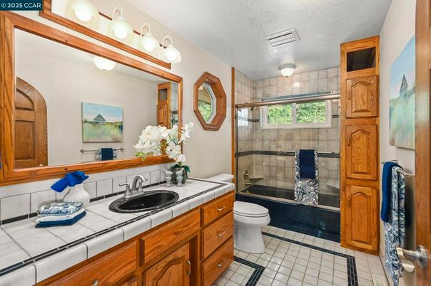 Bathroom, Dual Sink Vanities, Glass Shower, Interior, Tile Countertops