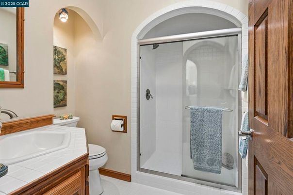 Bathroom, Glass Shower, Interior, Tile Countertops