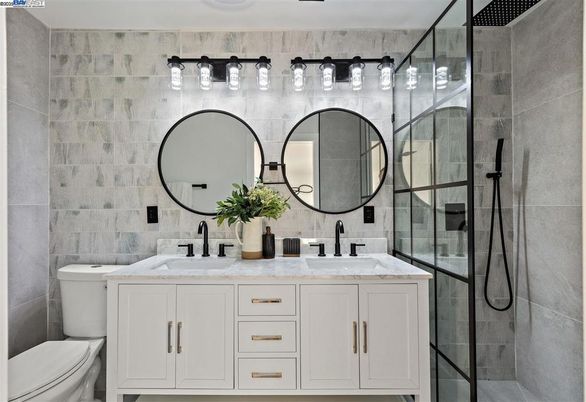 Bathroom, Dual Sink Vanities, Glass Shower, Interior