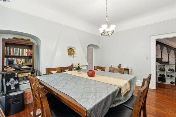 Chandelier, Dining room, Interior, Pendant Lights, Wood Texture Flooring