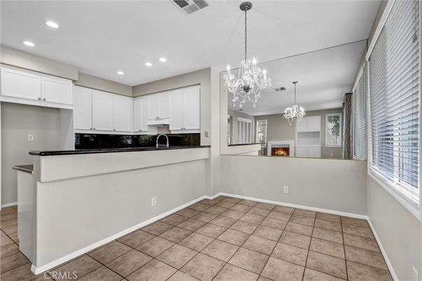 Chandelier, Fireplace, Interior, Kitchen, Recessed Lighting