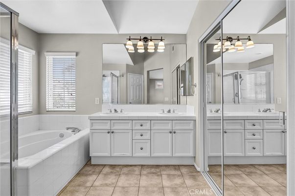 Bathroom, Dual Sink Vanities, Glass Shower, Interior