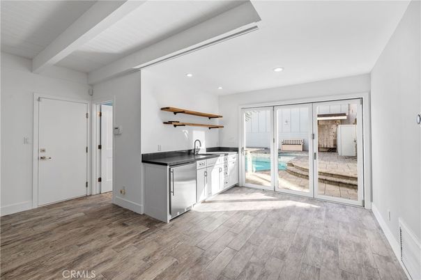 Interior, Kitchen, Recessed Lighting, Wood Texture Flooring