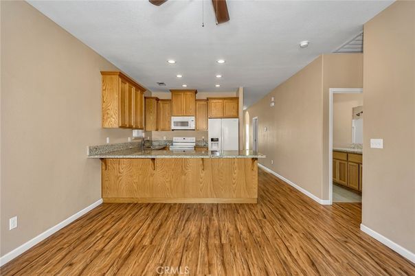 Interior, Kitchen, Recessed Lighting, Wood Texture Flooring