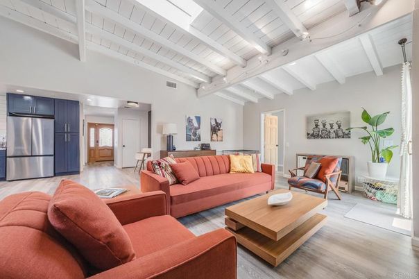 Interior, Kitchen, Living room, Recessed Lighting, Stainless Steel Appliances, Wood Texture Flooring