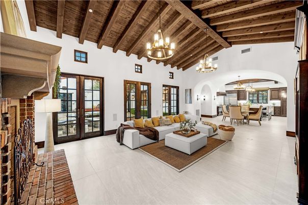 Chandelier, Dining room, Interior, Living room, Pendant Lights, Wooden Beams, Wooden Ceilings