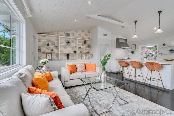 Interior, Kitchen, Living room, Pendant Lights, Recessed Lighting, Wood Texture Flooring
