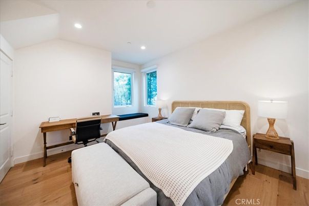 Bedroom, Home Office, Interior, Recessed Lighting, Wood Texture Flooring