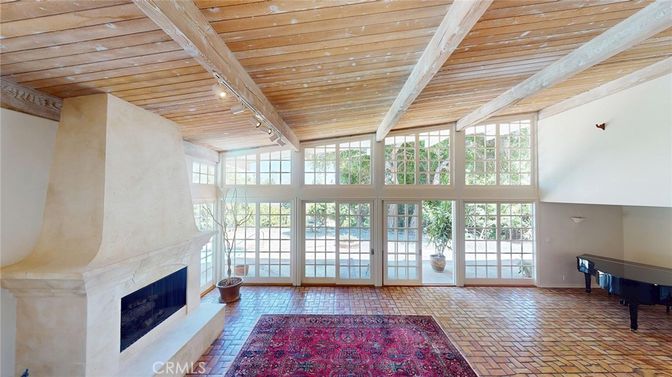 Fireplace, Interior, Piano, Wooden Beams, Wooden Ceilings