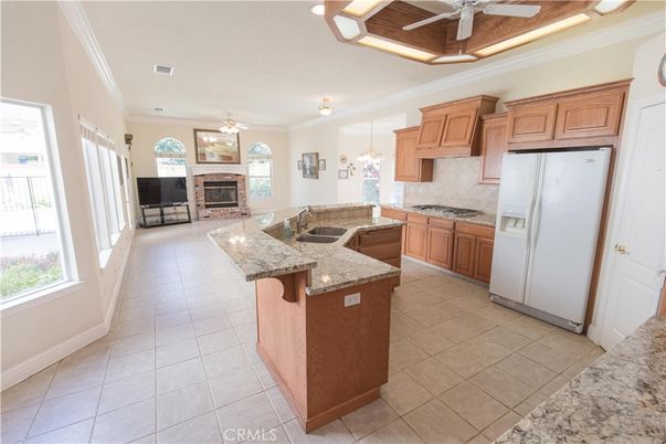 Fireplace, Interior, Kitchen, Living room