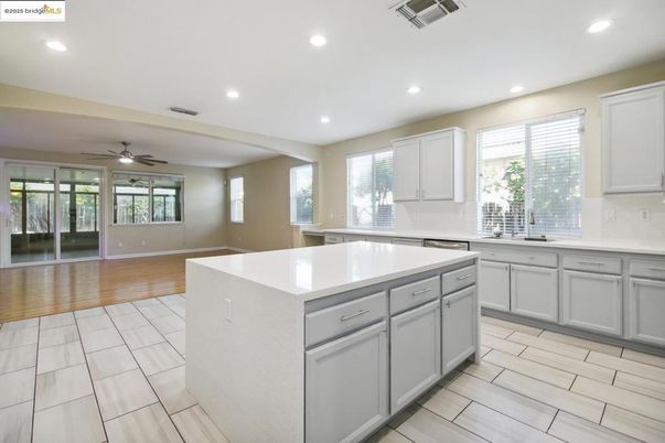 Interior, Kitchen, Recessed Lighting, Wood Texture Flooring