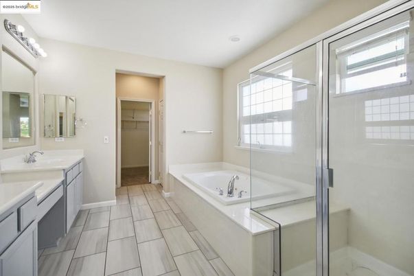 Bathroom, Dual Sink Vanities, Glass Shower, Interior