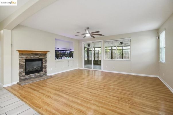 Empty room, Fireplace, Interior, Wood Texture Flooring