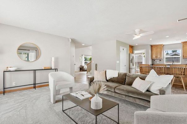 Dining room, Interior, Kitchen, Living room, Recessed Lighting