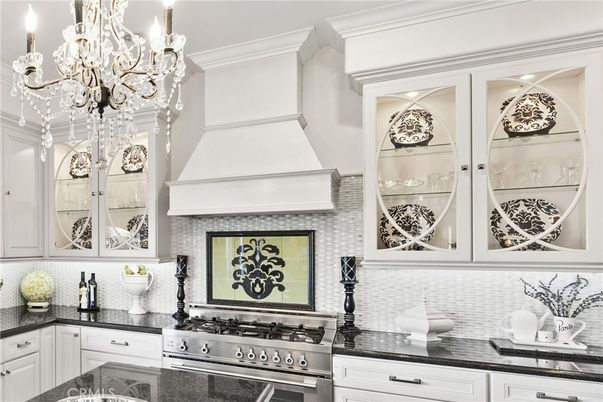 Chandelier, Interior, Kitchen, Stainless Steel Appliances