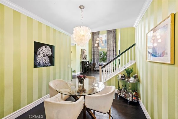 Chandelier, Dining room, Interior, Wood Texture Flooring