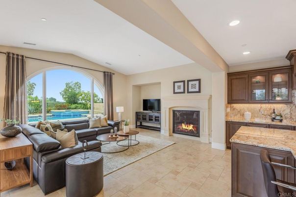 Fireplace, Interior, Living room, Recessed Lighting