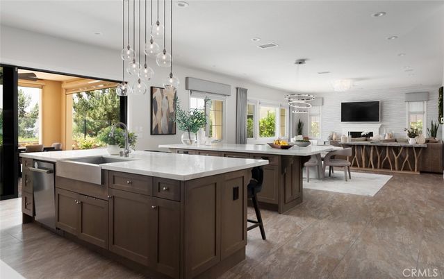 Dining room, Interior, Kitchen, Pendant Lights, Recessed Lighting, Stainless Steel Appliances