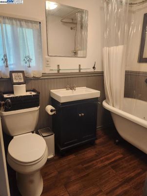 Bathroom, Free Standing Baths, Interior, Wood Texture Flooring