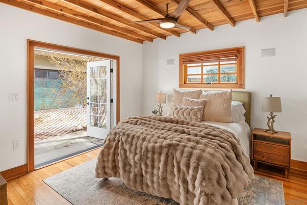 Bedroom, Interior, Wooden Beams, Wooden Ceilings, Wood Texture Flooring