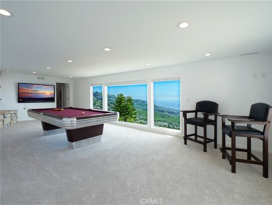 Billiard Table, Game Room, Interior, Recessed Lighting