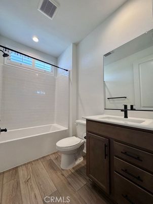 Bathroom, Interior, Recessed Lighting, Wood Texture Flooring