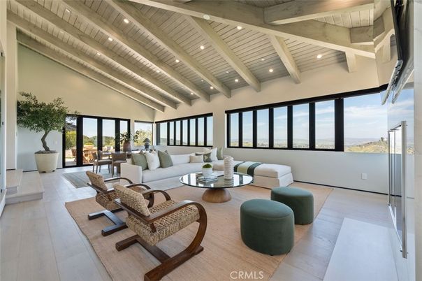 Interior, Living room, Recessed Lighting, Water, Wooden Beams, Wooden Ceilings, Wood Texture Flooring
