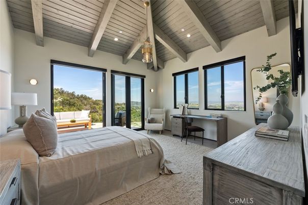 Bedroom, Home Office, Interior, Recessed Lighting, Wooden Beams, Wooden Ceilings