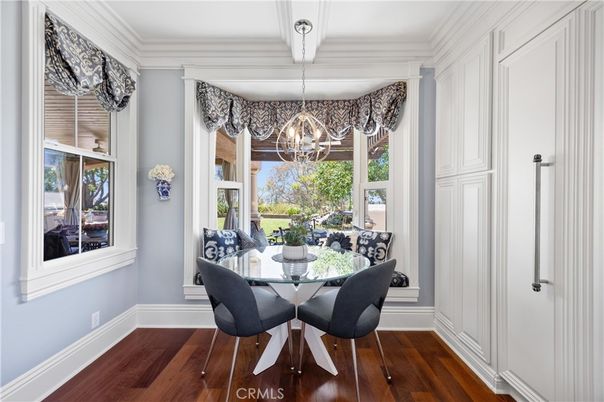 Chandelier, Dining room, Interior, Wood Texture Flooring
