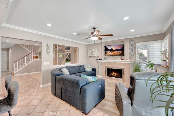 Fireplace, Interior, Living room, Recessed Lighting