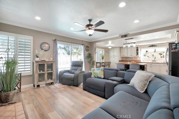 Interior, Kitchen, Living room, Recessed Lighting, Wood Texture Flooring