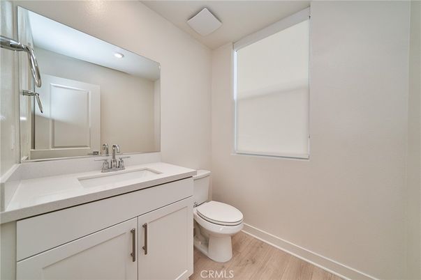 Bathroom, Interior, Recessed Lighting, Wood Texture Flooring