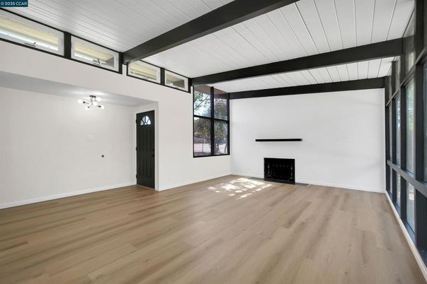 Empty room, Fireplace, Interior, Wood Texture Flooring