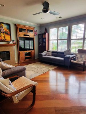 Fireplace, Interior, Living room, Wood Texture Flooring