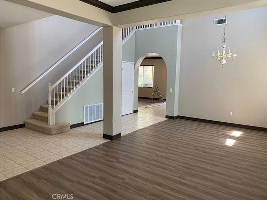 Chandelier, Empty room, Interior, Wood Texture Flooring
