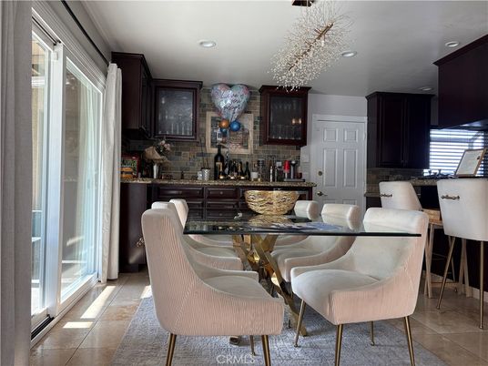 Dining room, Interior, Recessed Lighting, Stone Walls
