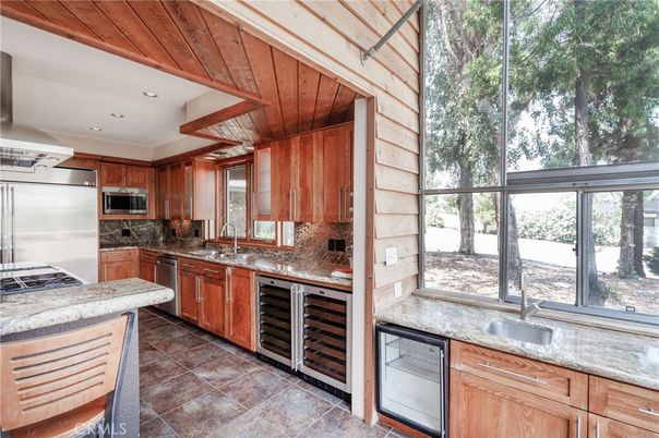 Interior, Kitchen, Recessed Lighting, Stainless Steel Appliances, Wooden Ceilings