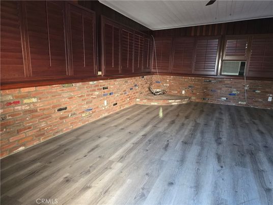 Empty room, Interior, Stone Walls, Wood Texture Flooring