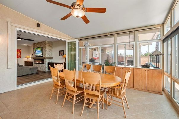 Dining room, Fireplace, Interior, Stone Walls
