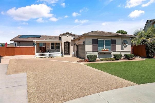 Attached, Backyard, Exterior, Facade, Solar Panels, Mediterranean