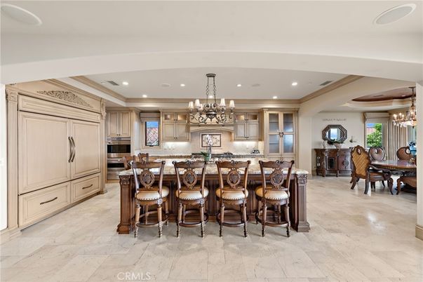 Chandelier, Dining room, Interior, Kitchen, Recessed Lighting, Stainless Steel Appliances