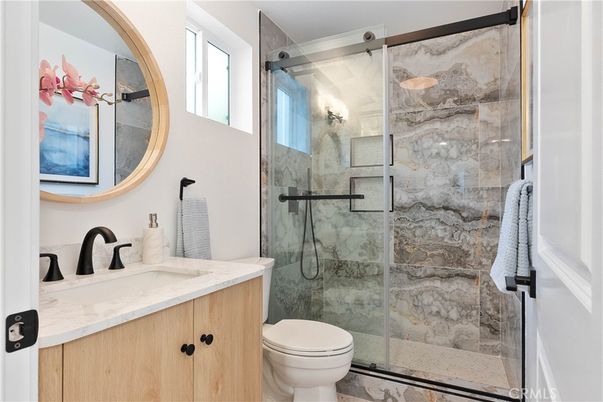 Bathroom, Glass Shower, Interior, Marble Walls