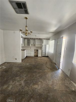 Chandelier, Empty room, Interior, Kitchen