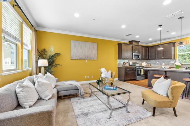 Interior, Kitchen, Living room, Pendant Lights, Recessed Lighting, Wood Texture Flooring